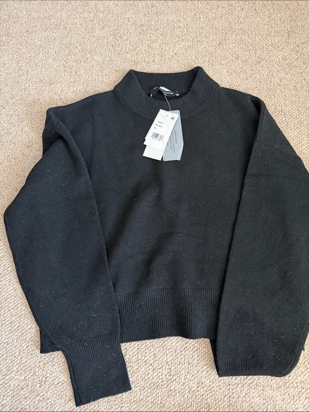 French Connection Black Mock Neck Sweater